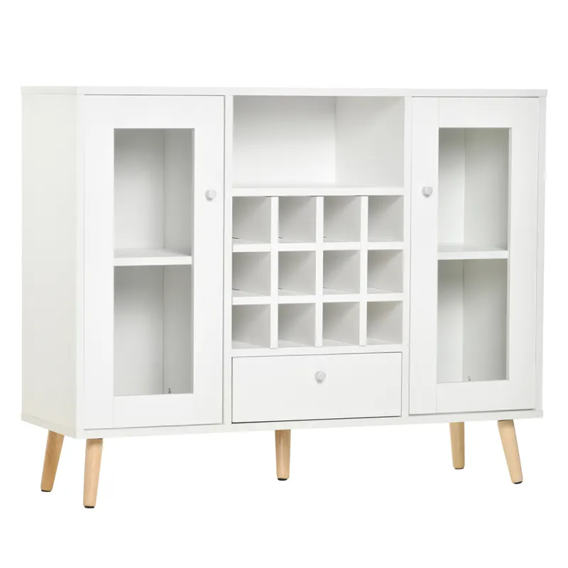 Dulap de bucatarie cu suport de sticle HOMCOM, PAL, alb, 100x33x80cm | Romania