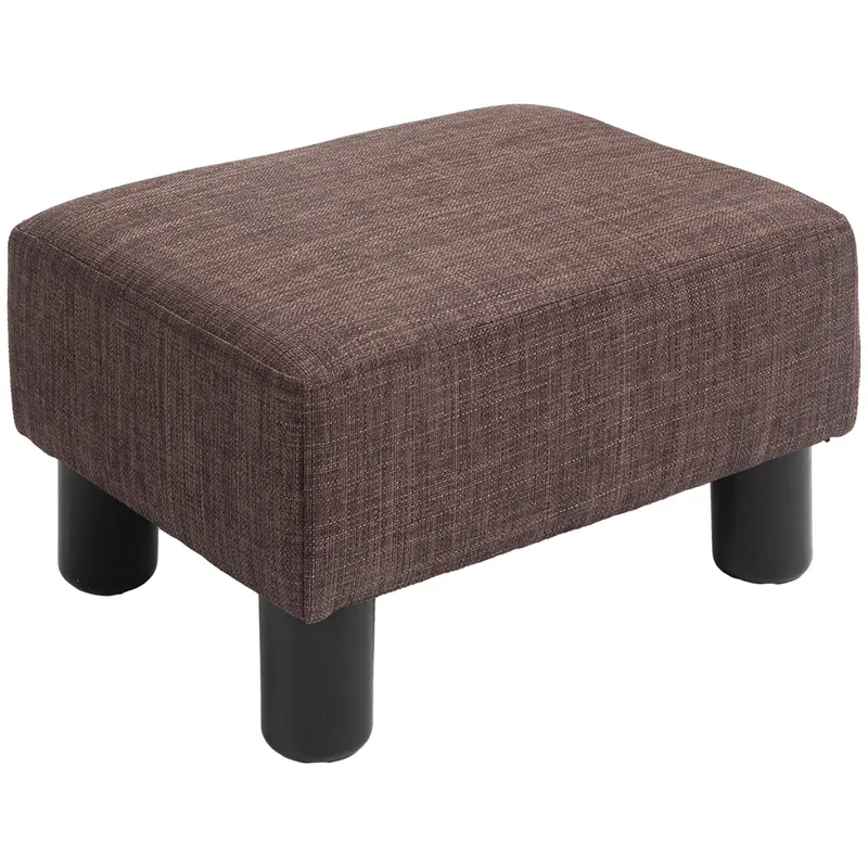 HOMCOM Taburet Otoman din stofă Scaun dreptunghiular mic căptușit pentru sufragerie și sufragerie, 40x30x24cm | Romania