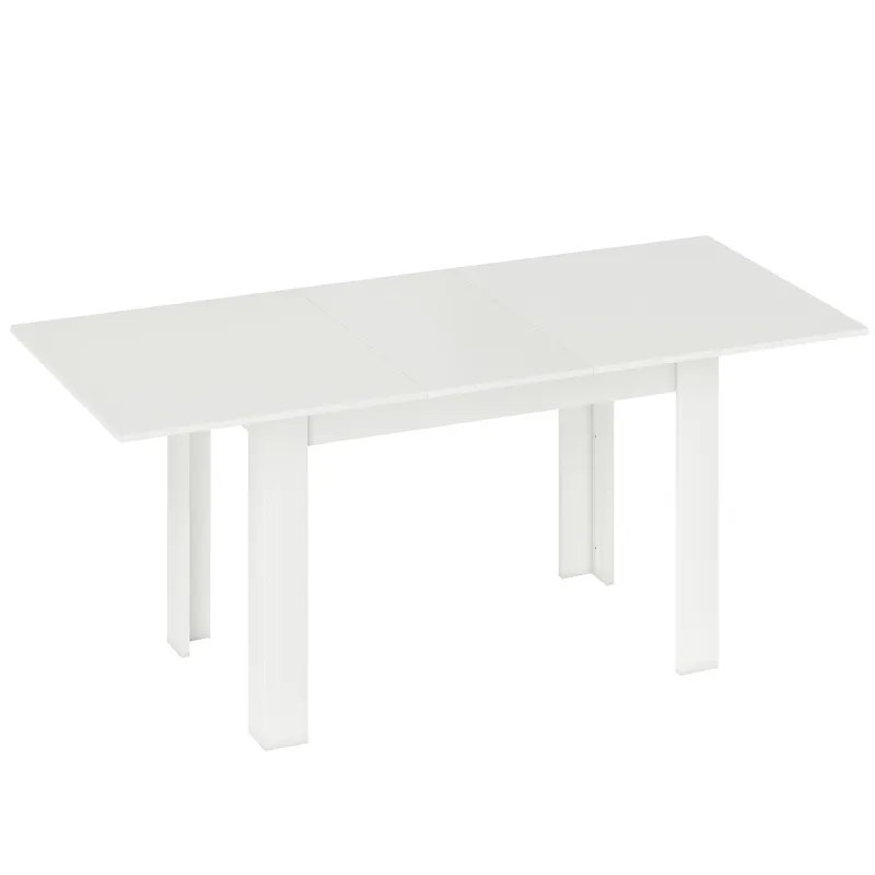 HOMCOM Masă extensibilă, 140/180 x 80 cm Masă de bucătărie pentru 6-8 persoane, pentru bucătărie, sufragerie, Alb | Romania