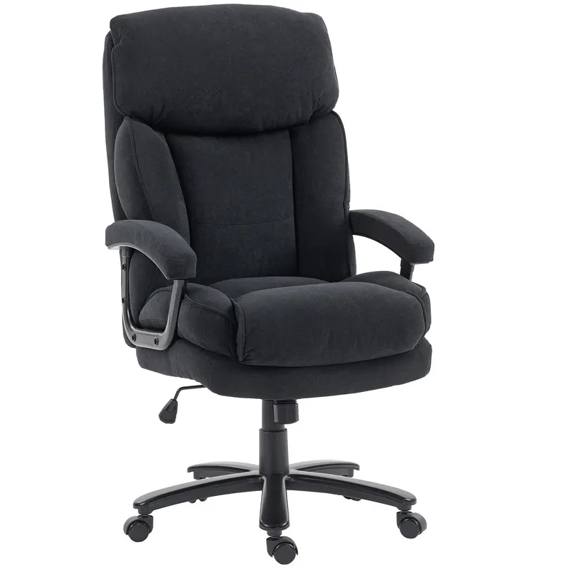 HOMCOM Fotoliu managerial ergonomic scaun birou până la 200 kg cu aspect de in, spătar înalt, | Romania
