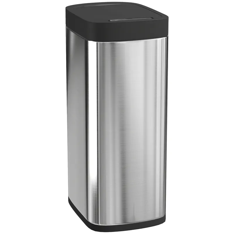 HOMCOM Coș de gunoi automat pentru bucătărie 50 L, coș cu senzor de mișcare, funcționează pe baterii, 26,5x35,5x68 cm, argintiu | Romania