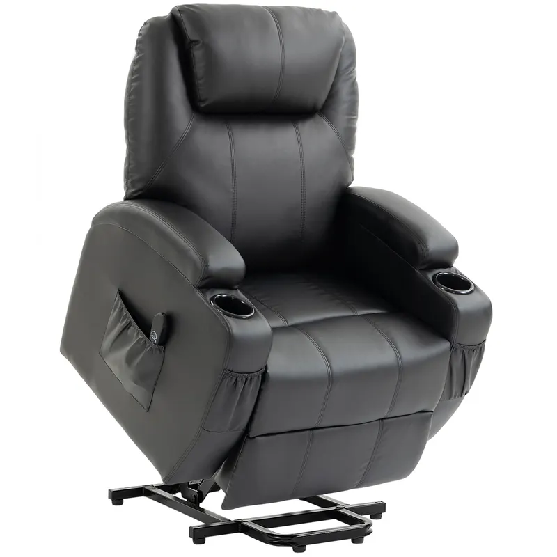 HOMCOM Fotoliu TV relax cu funcție de ridicare, fotoliu electric cu funcție de întins, telecomandă cu port USB | Romania