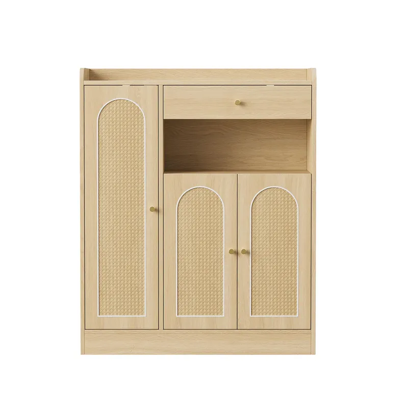 Dulap pentru pantofi din rattan, Culoare naturală | Romania