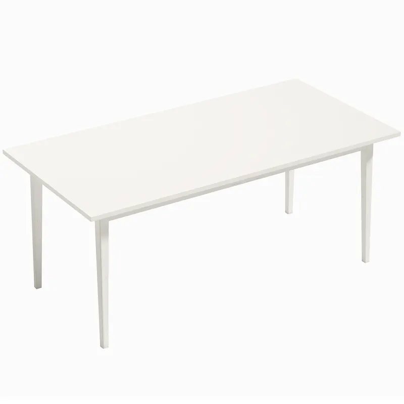 HOMCOM Masă pentru 8 persoane, Masă modernă de bucătărie cu picioare din lemn masiv, 180 cm, crem | Romania