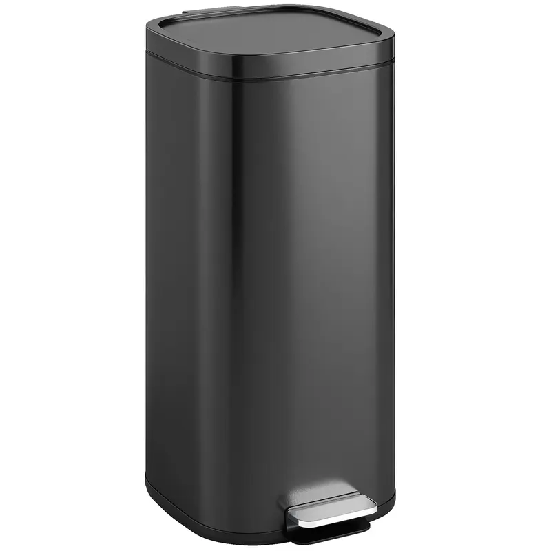 HOMCOM Coș pentru bucătărie 30L cu pedală și capac, funcție Soft-Close și menținere deschisă pentru bucătărie, acasă | Romania