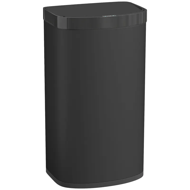 HOMCOM Coș cu senzor 55 litri, coș de gunoi cu capac Soft-Close din oțel inoxidabil, pentru bucătărie, sală de sport, birou, Negru | Romania