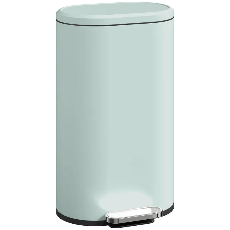 HOMCOM Coș de gunoi pentru bucătărie 30 L cu pedală și capac soft-close, pedală din metal, Verde, 36,5 X 31 x 61 cm | Romania