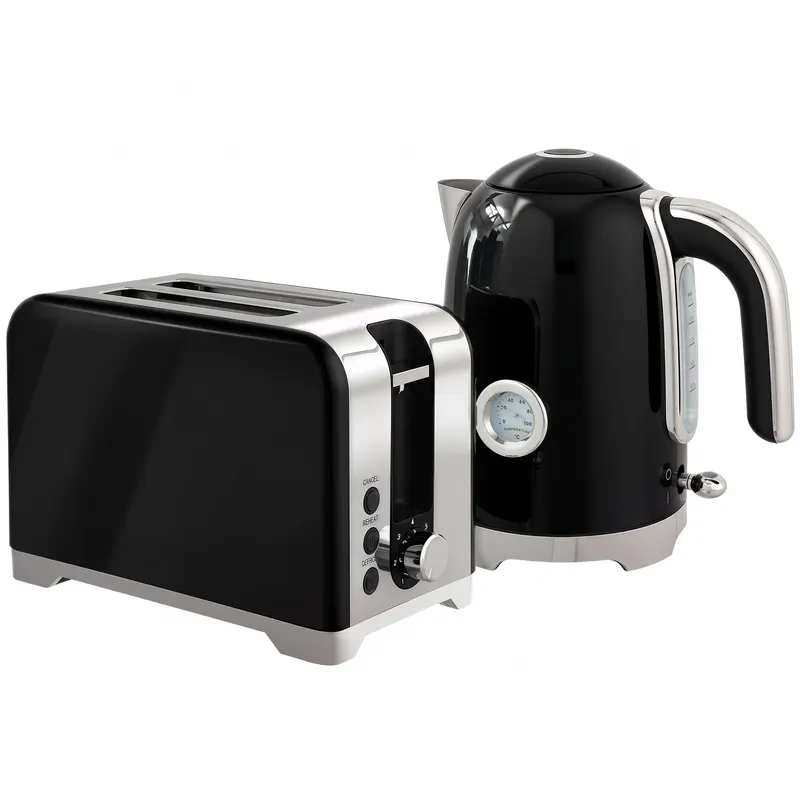 HOMCOM Set fierbător și prăjitor cu termometru, 1,7 l, fierbător 2200 W, prăjitor 2 felii cu 7 trepte de rumenire | Romania