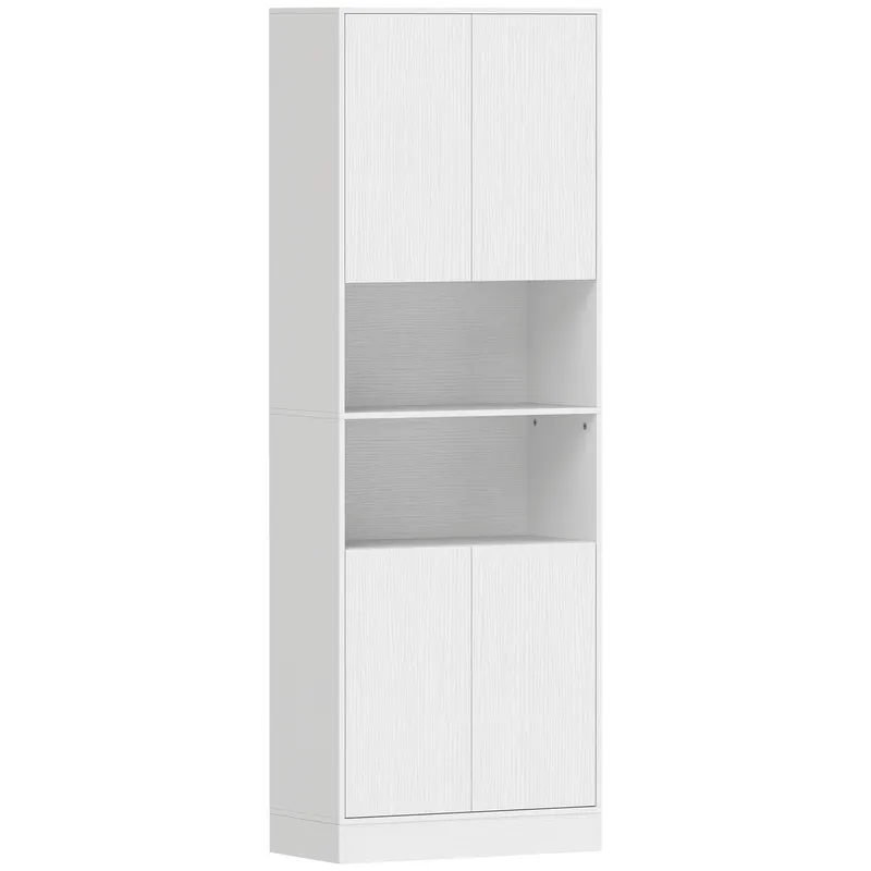 HOMCOM Dulap Cămară de Bucătărie 170cm, cu Raft Reglabil, Alb | Romania