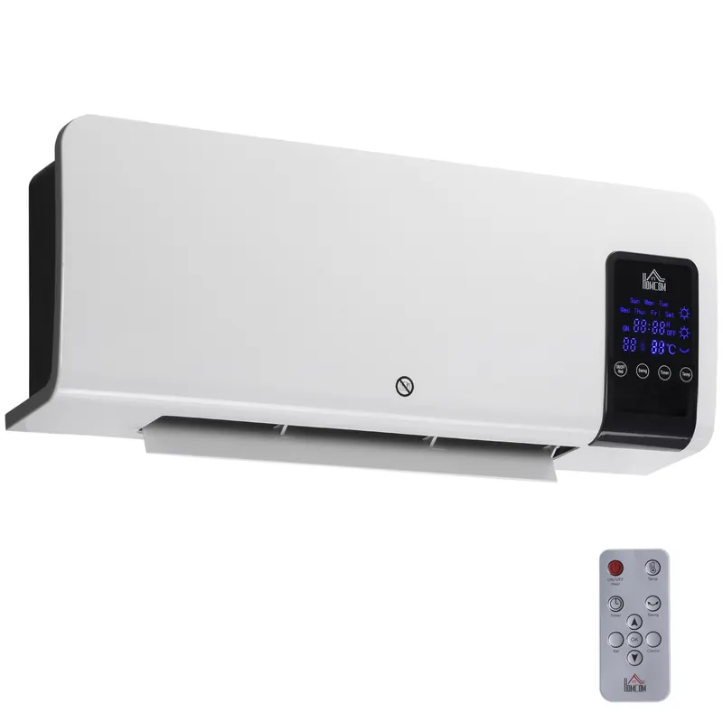 HOMCOM Incalzitor electric de perete cu 2 setari de caldura, oscilatie, temporizator, temperatura reglabila | RO