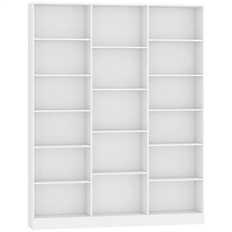 HOMCOM Bibliotecă cu Polițe Reglabile și Sistem Anti-Răsturnare din PAL, 149 x 23,6 x 188 cm, Albă | Romania