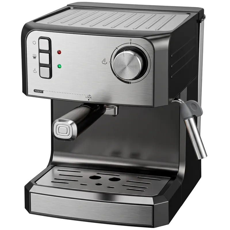 HOMCOM Mașină de espresso, mașină 20 bar cu duză pentru spumă de lapte, rezervor 1,6 L, Negru | Romania