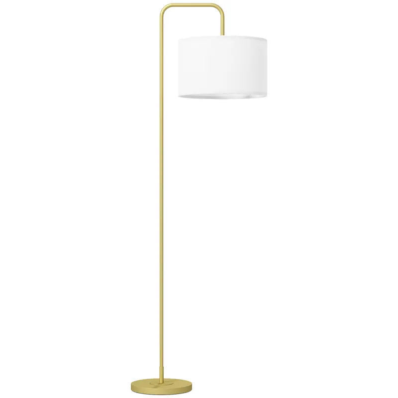 HOMCOM Lampadar Modern Arcuit din Oțel și Poliester, Auriu | Romania
