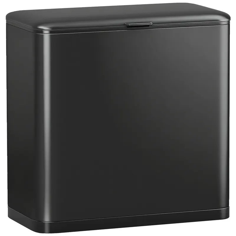 HOMCOM Pubelă 8 L cu Capac din Oțel Inoxidabil, Suspendată sau de Sine Stătătoare, 29,7x17,4x30 cm, Negru | Romania