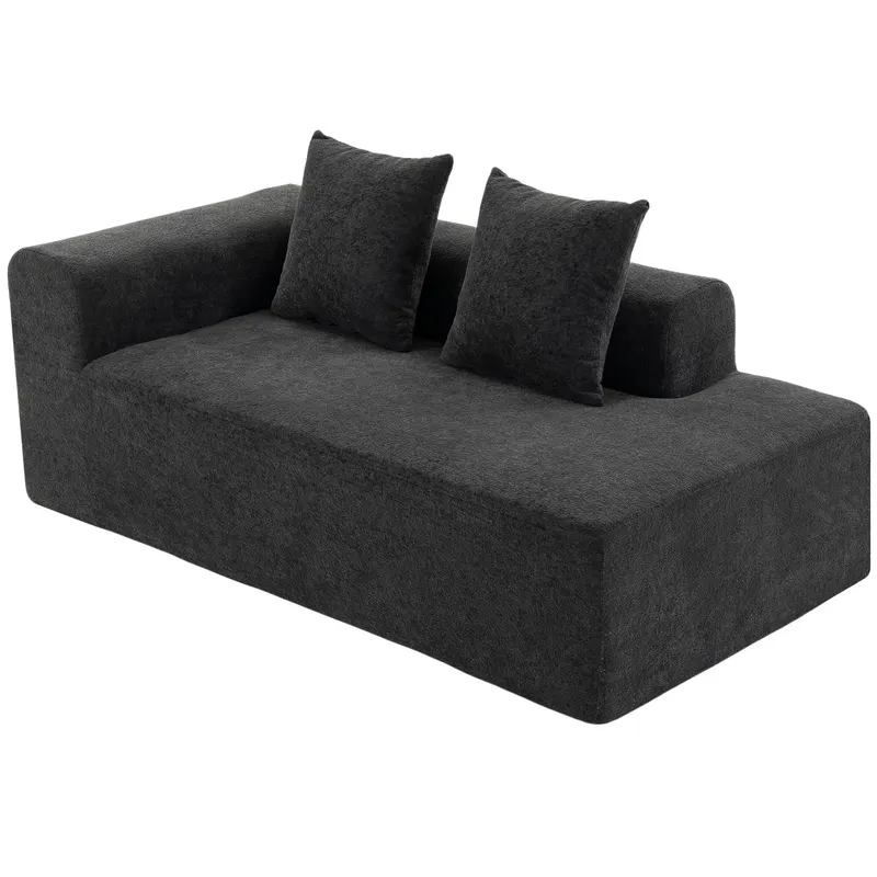 HOMCOM Canapea cu 2 locuri din chenille cu 2 perne șezut cu arcuri fără montaj 71,5x91,5x83 cm Gri închis | Romania