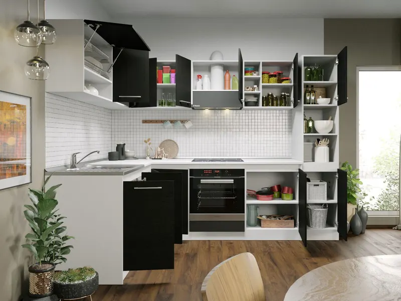 Set Mobila Bucatarie Colt Mina 180*260 Alb/Ferrara - C25 — imaginea 2
