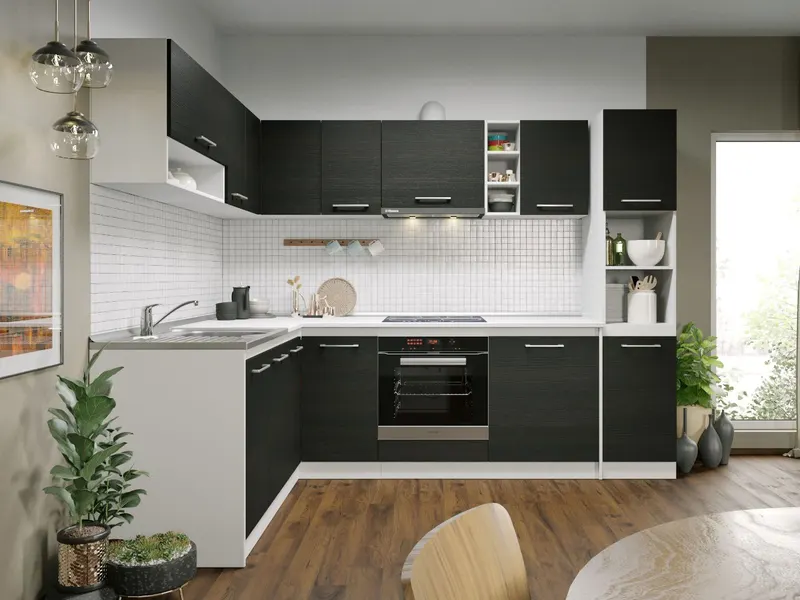 Set Mobila Bucatarie Colt Mina 180*260 Alb/Ferrara - C25 — imaginea 3
