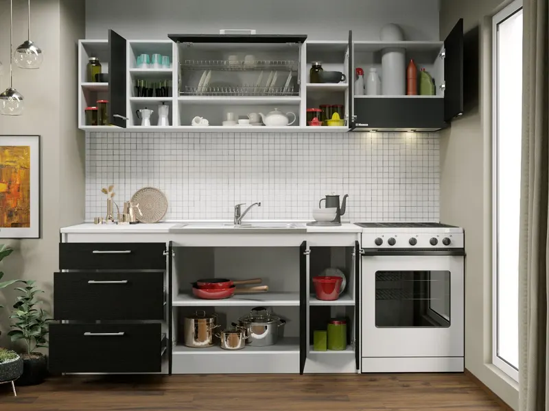 Set Mobila Bucatarie Mina 230 Alb/Ferrara C23 — imaginea 2