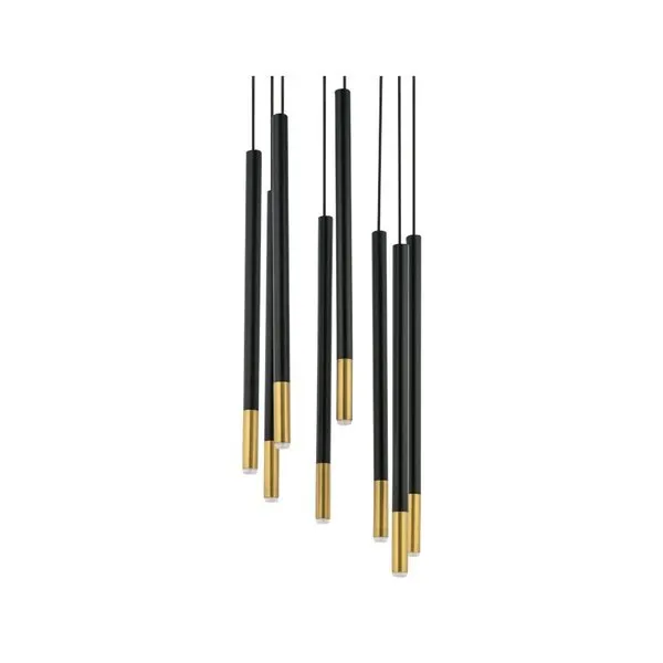Lampă suspendată SOPEL DUE GOLD 8L - Negru