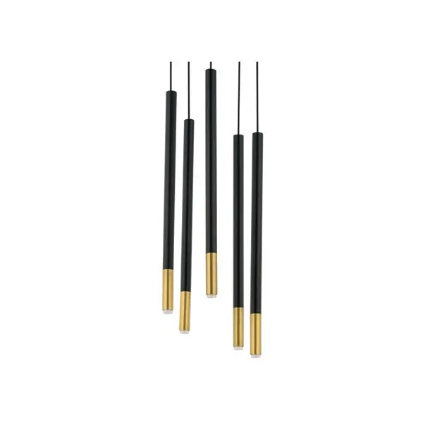 Lampă suspendată SOPEL DUE GOLD 5L - Negru