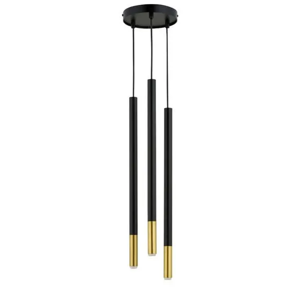 Lampă suspendată SOPEL DUE GOLD 3L - Negru