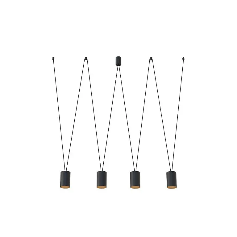 Lampă suspendată TONE 4L - Negru/Gold