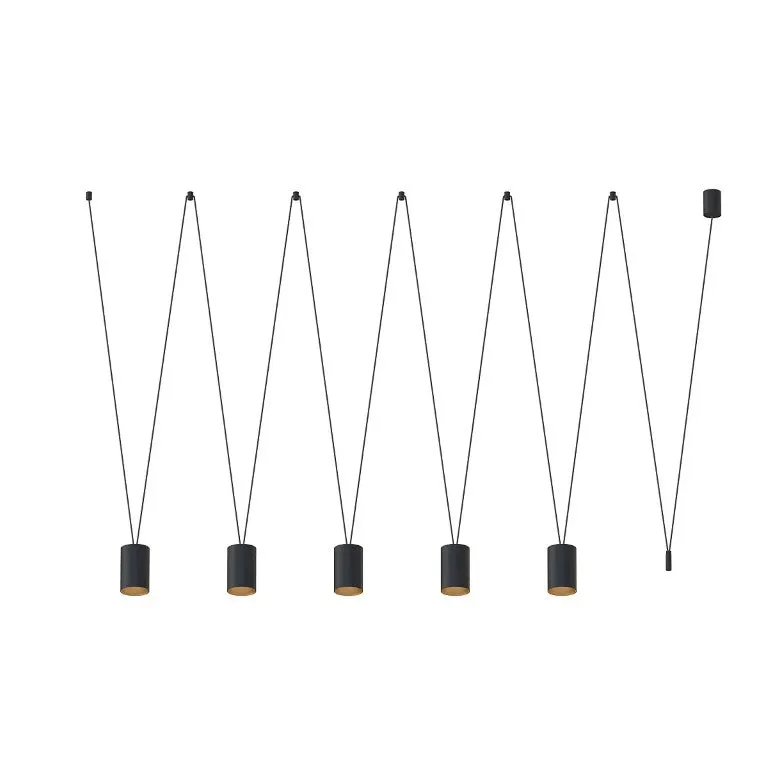 Lampă suspendată TONE 5L - Negru/Gold
