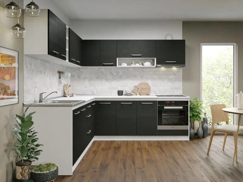 Set Mobila Bucatarie Colt Mina 240*240 Alb/Ferrara - C27 — imaginea 2