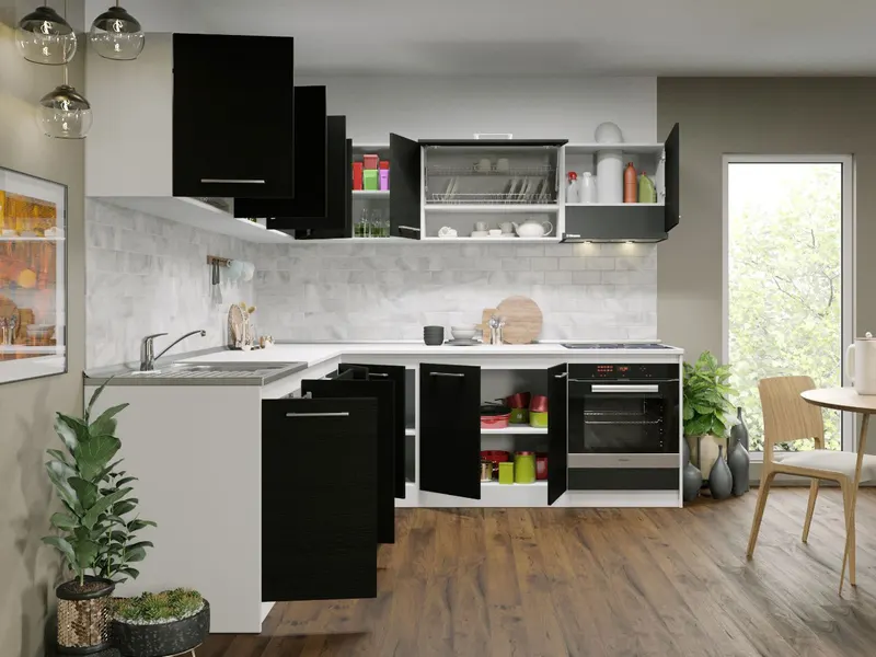 Set Mobila Bucatarie Colt Mina 240*240 Alb/Ferrara - C27 — imaginea 3