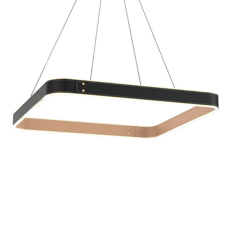 Lampa suspendata LEATHER Q negru & maro - Default Title