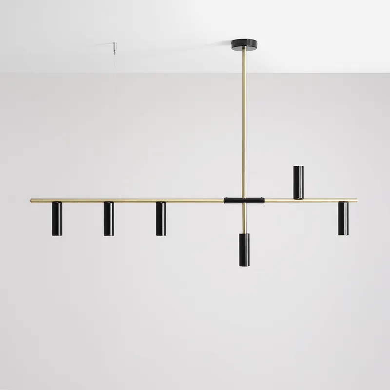 Lampa suspendata VERAN 6 BRASS - Negru