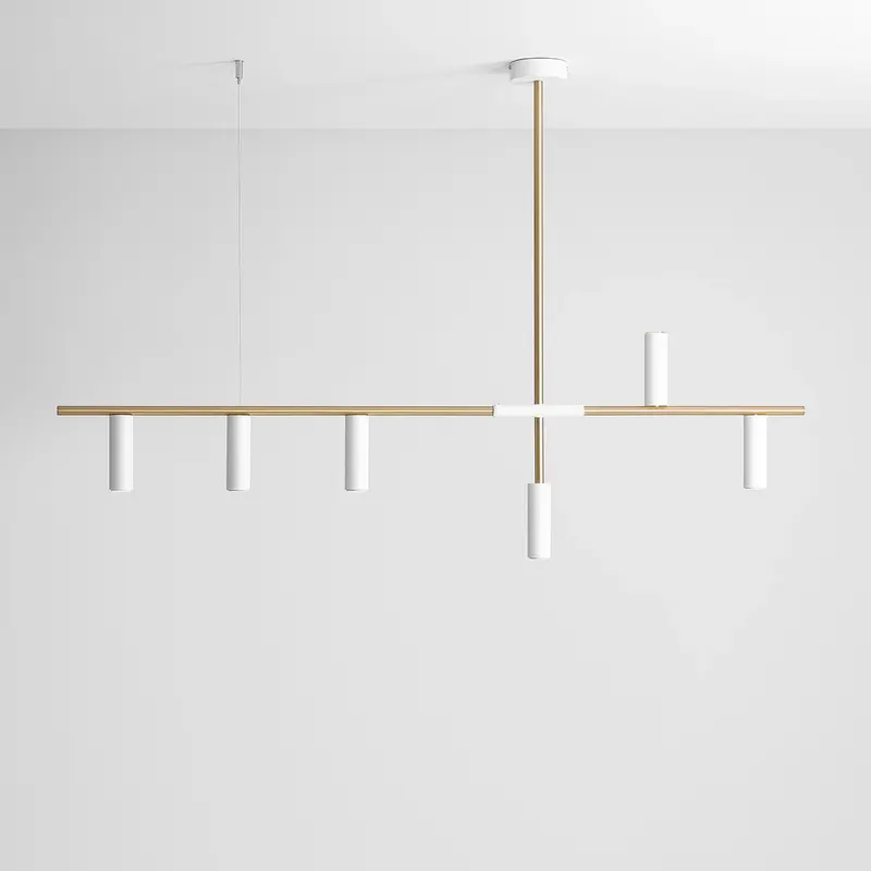 Lampa suspendata VERAN 6 BRASS - Alb