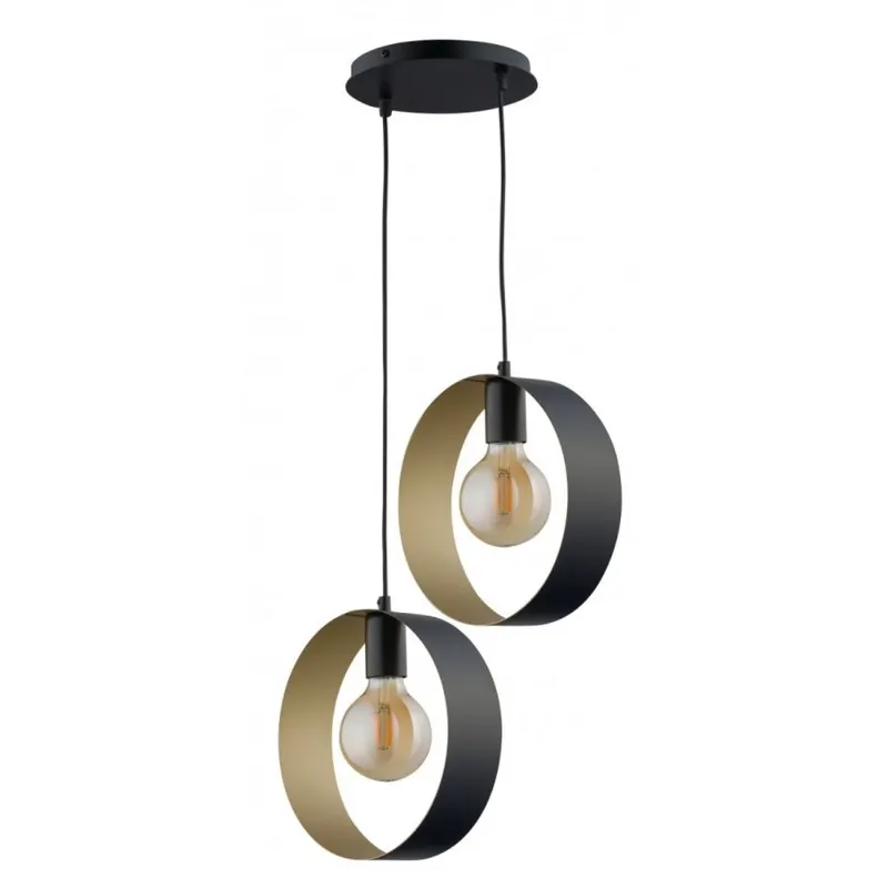 Lampă suspendată GLOSSY 2L - Negru/Gold