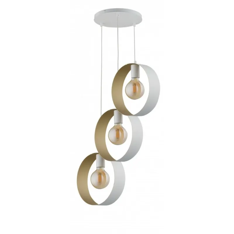 Lampă suspendată GLOSSY 3L - Alb/Gold