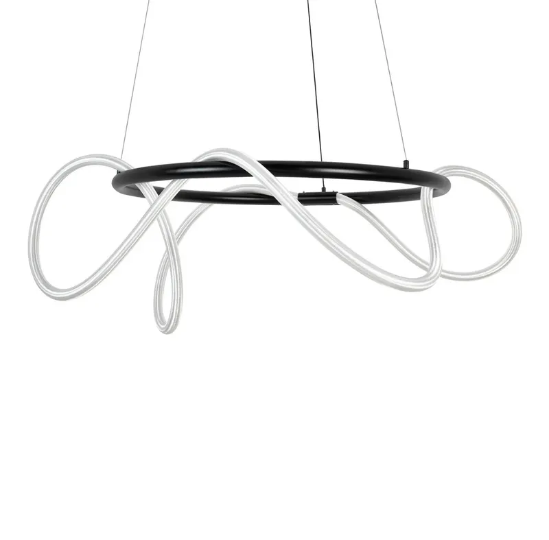 Lustra LED HOLLY ROUND BLACK - Negru