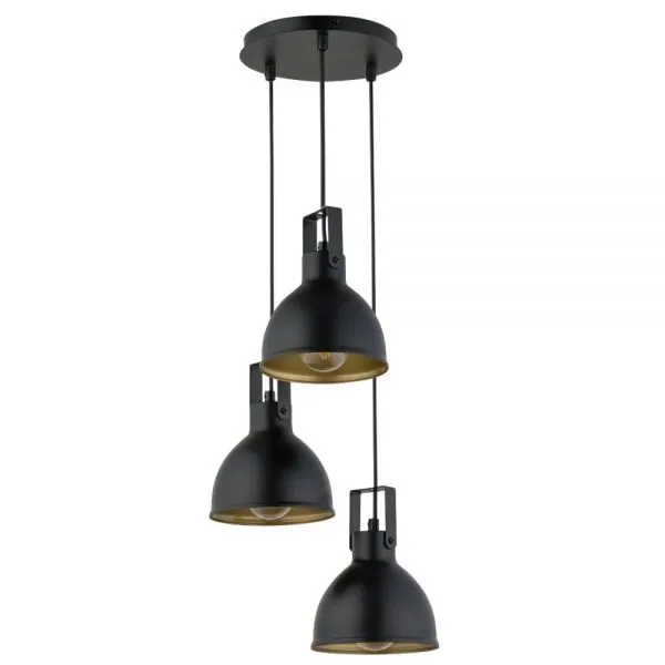 Lampă suspendată MARS 3L - Negru/Gold