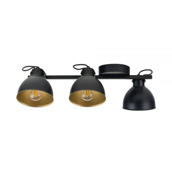Plafonieră ARA 3L - Negru/Gold
