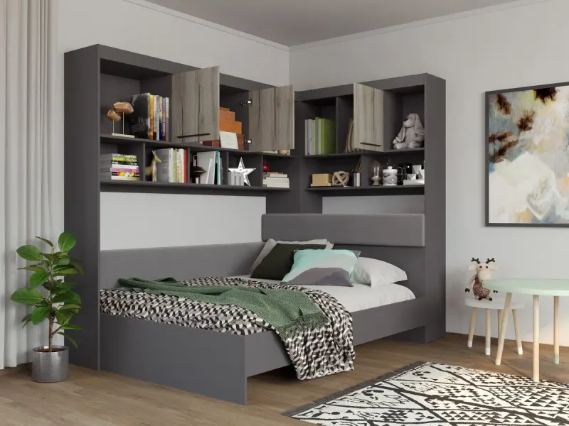 Set Dormitor Colt Lucio C2 Gri / Lemn — imaginea 2
