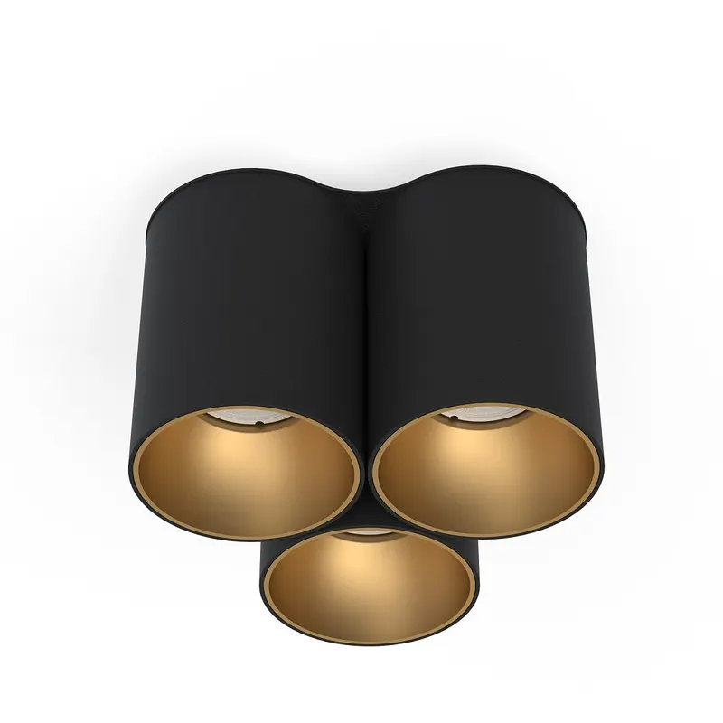Spot aplicat VEYES TRIO - Negru/Gold