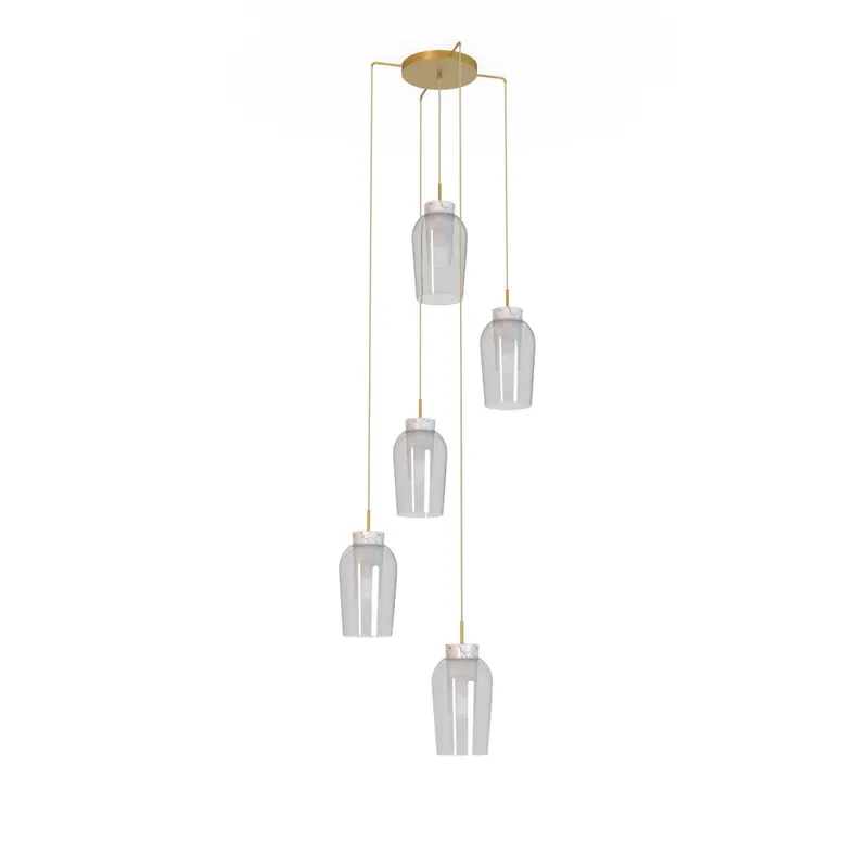 Lampa suspendata NORMAD 5 - Auriu/Marmura