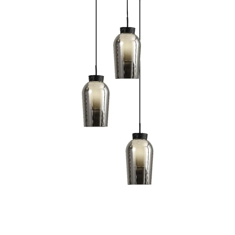 Lampa suspendata NORMAD TRIO - Negru/Marmura