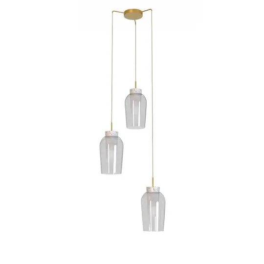 Lampa suspendata NORMAD TRIO - Auriu/Marmura