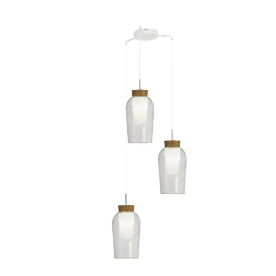 Lampa suspendata NORMAD TRIO - Alb/Lemn