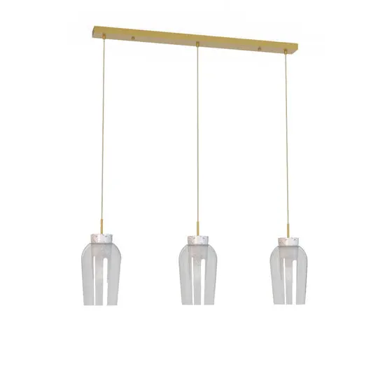 Lampa suspendata NORMAD LINIAR - Auriu/Marmura