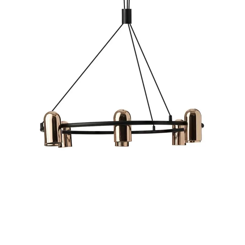 Lampa suspendata VARLIS ROUND - Negru/Gold