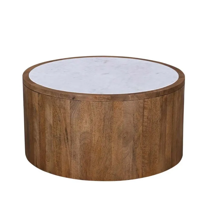 Masuta de cafea LIRANO Ø80 x 45 CM - Alb