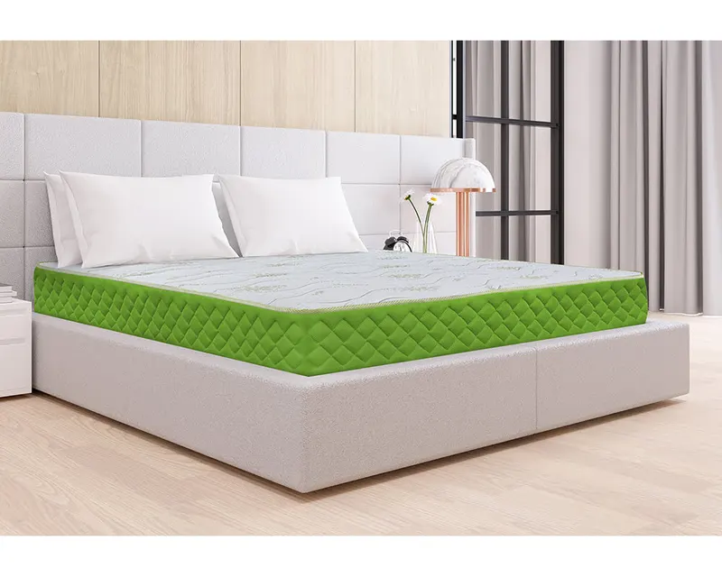 Saltea Ortopedica Bedora Aloe Vera Arcuri Invelite 180x200 cm, 5 zone, memory foam, medie/tare, 24 cm, anatomica, ergonomica, husa antialergica