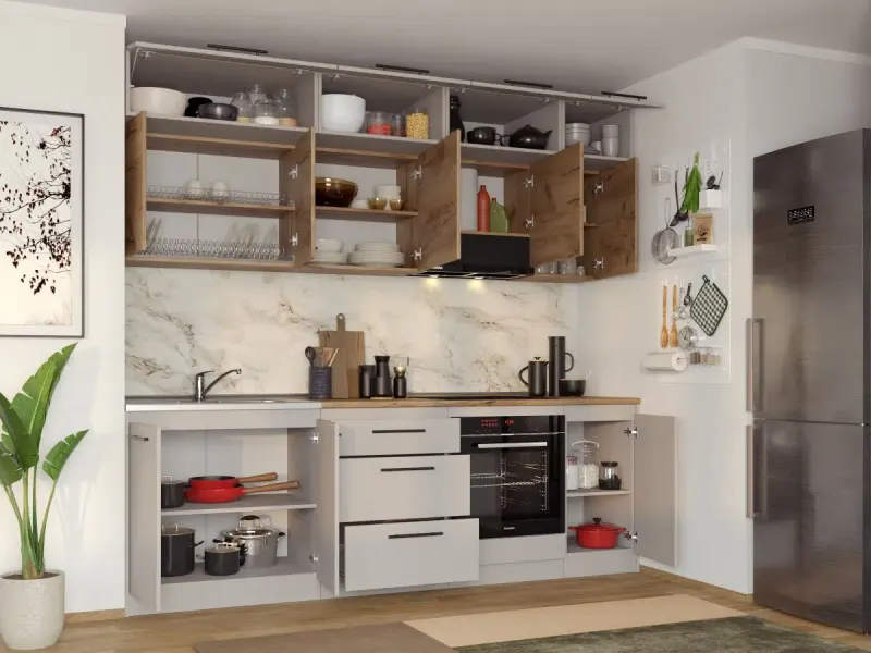 Set Mobila Bucatarie Linea 240 Casmir / Stejar C26 — imaginea 3