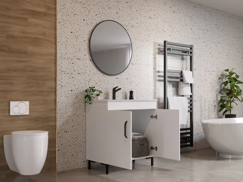 Set Masca Baie + Chiuveta 800 + Oglinda Rotunda Albio — imaginea 2