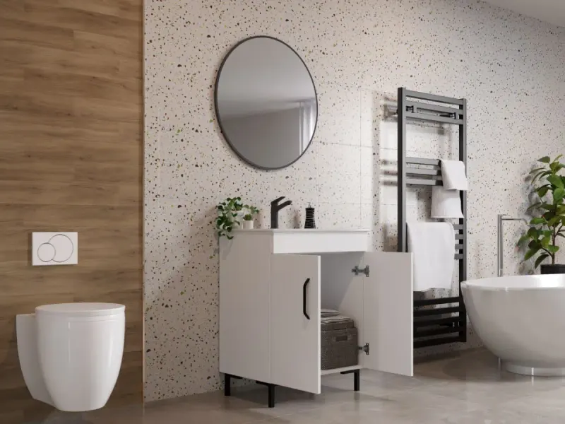 Set Masca Baie + Chiuveta 650 + Oglinda Rotunda Albio — imaginea 2